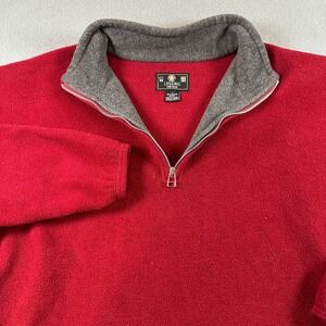 J. Riggins Sportswear Mens Red Quarter Zip Fleece Pullover Jacket Large Canada
